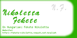 nikoletta fekete business card